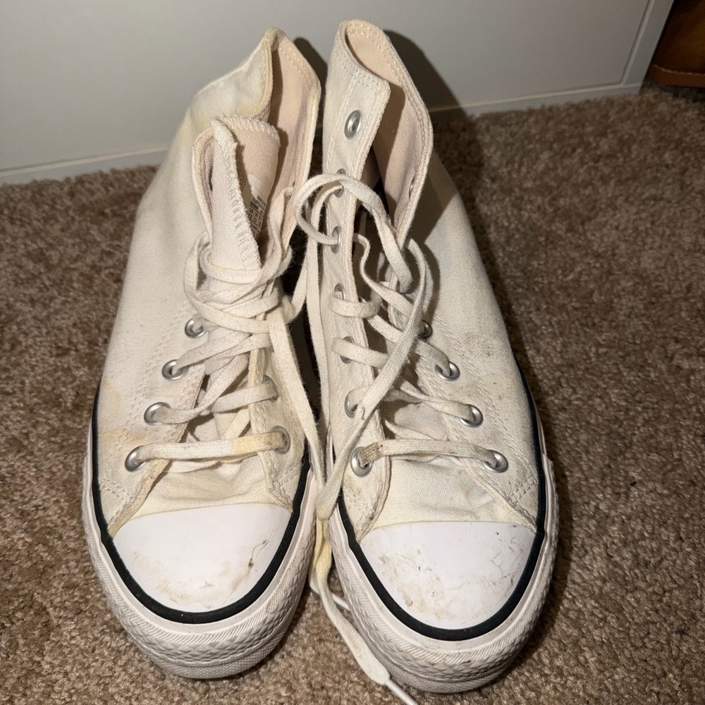 Classic Cream High-Top Sneakers